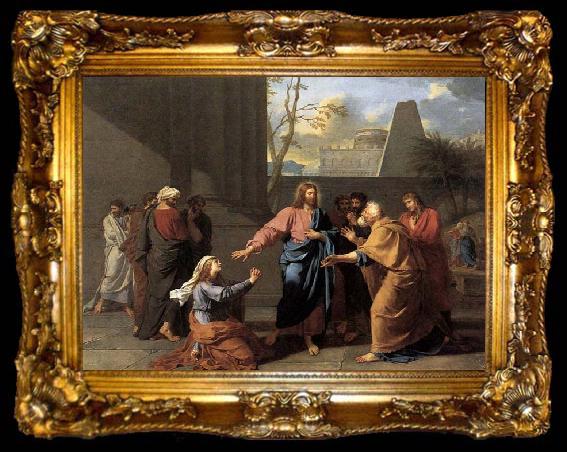 framed  Jean-Germain  Drouais The Woman of Canaan at the Feet of Christ, ta009-2